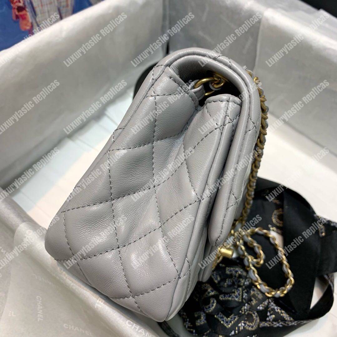 Ch*el mini flap bag light grey