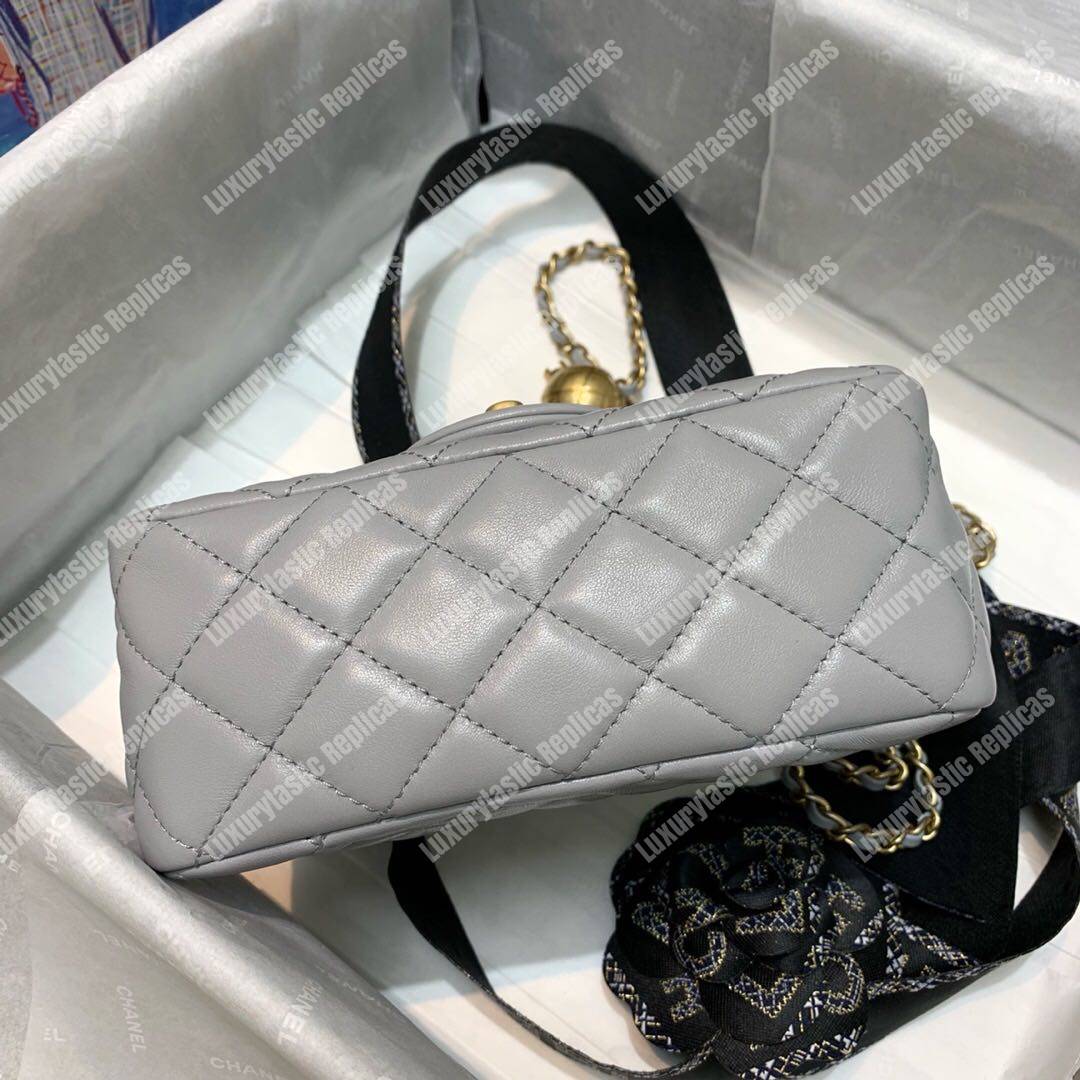 Ch*el mini flap bag light grey