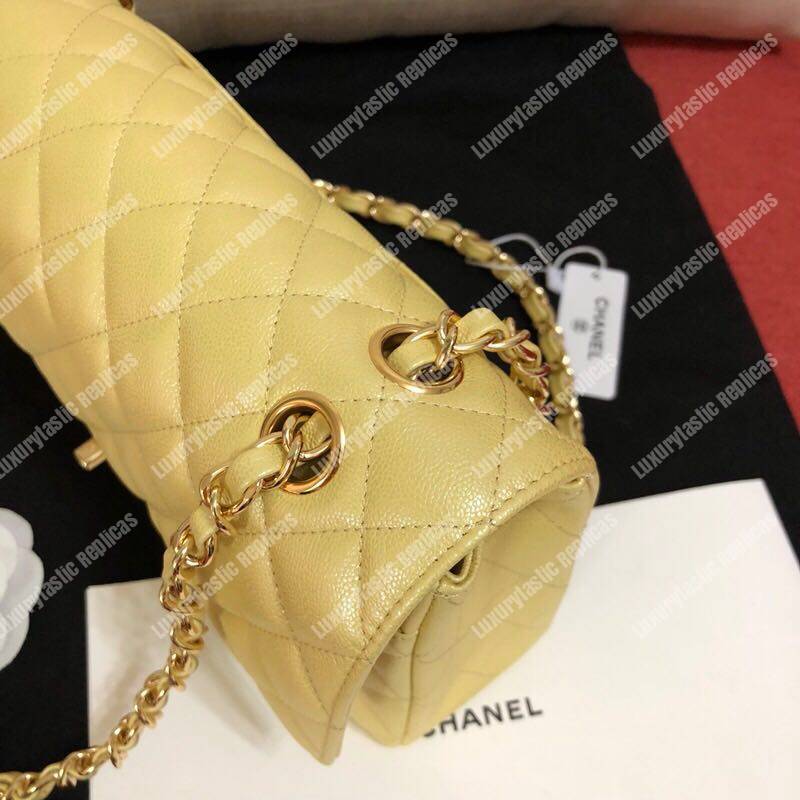 Ch*el medium classic flap bag iridescent yellow