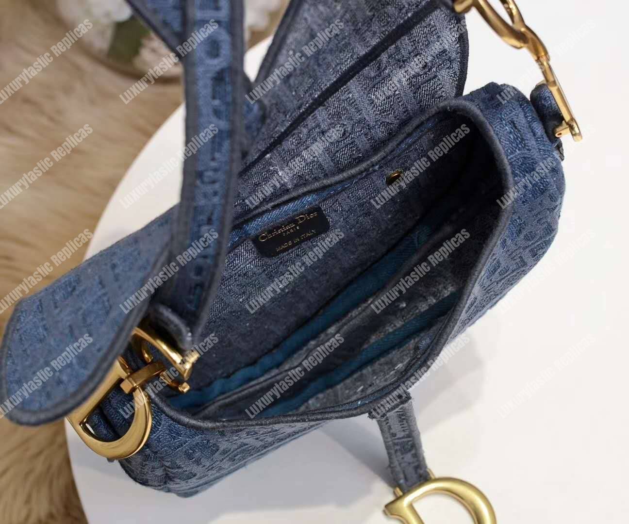 D*or saddle denim canvas bag