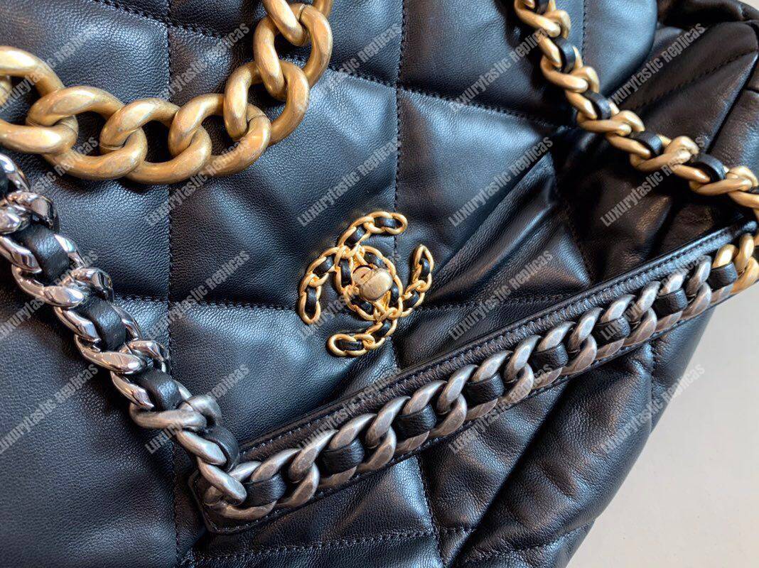 Ch*el 19 maxi flap bag black