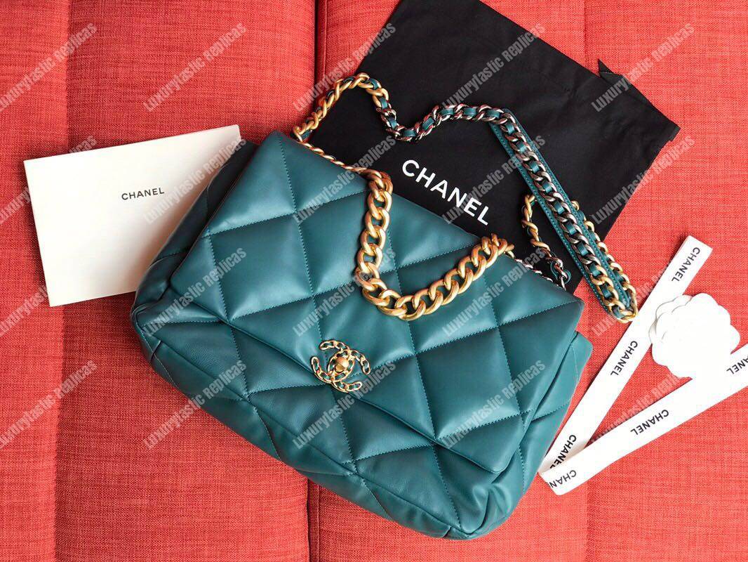 Ch*el 19 maxi flap bag turquoise
