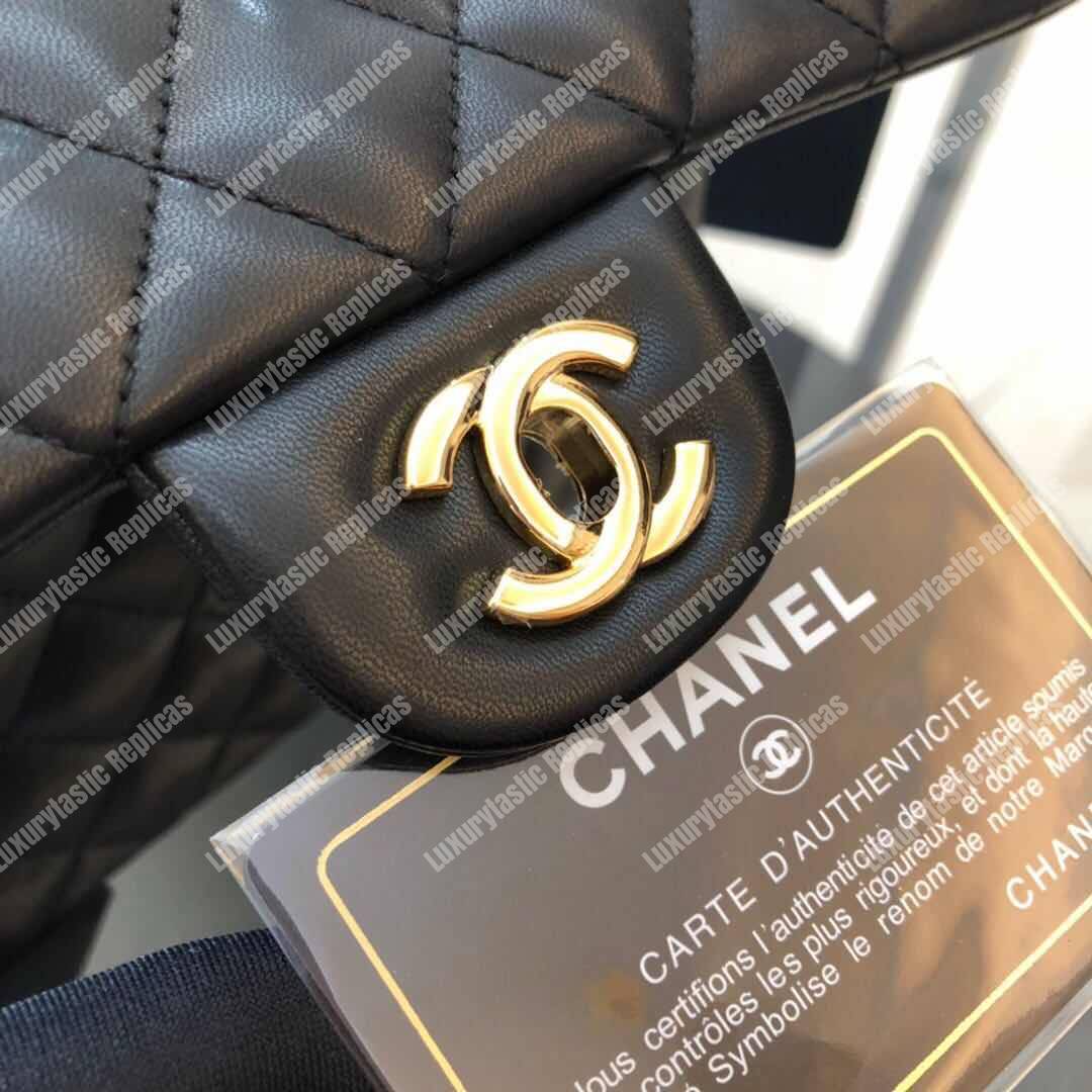 Ch*el classic small flap bag black