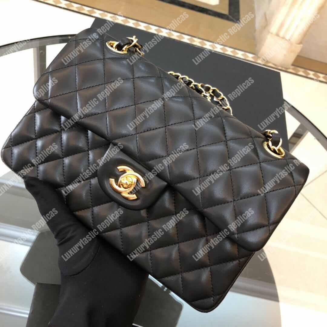 Ch*el classic small flap bag black