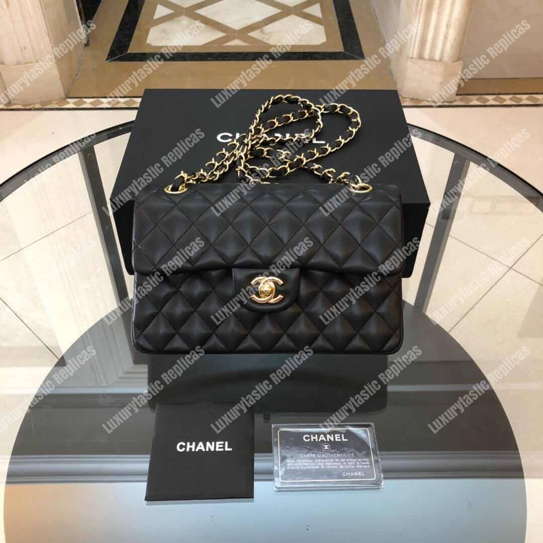 Ch*el classic small flap bag black