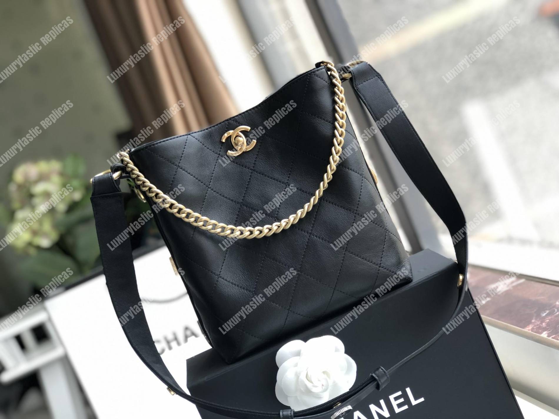 Ch*el hobo handbag black