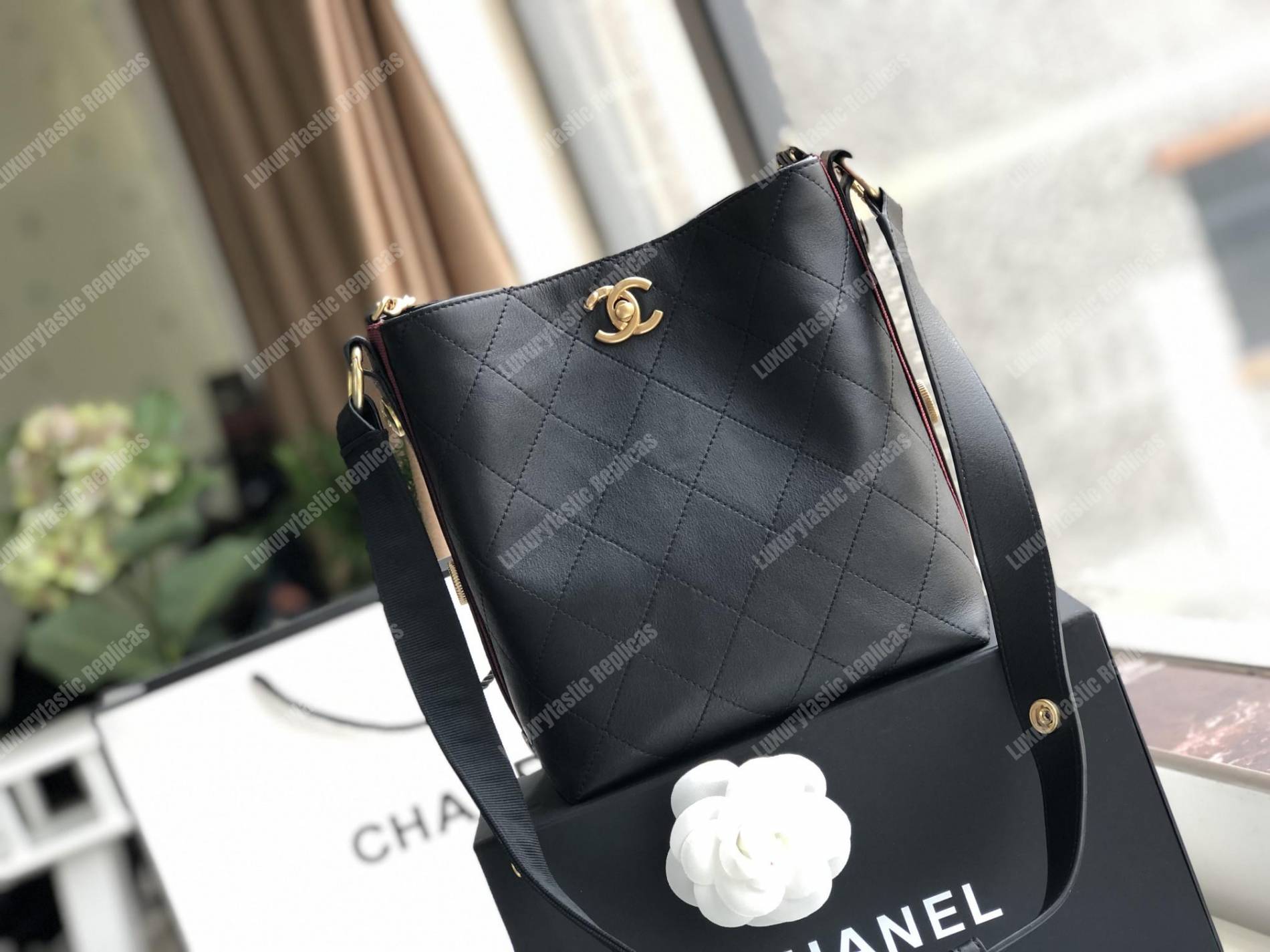 Ch*el hobo handbag black
