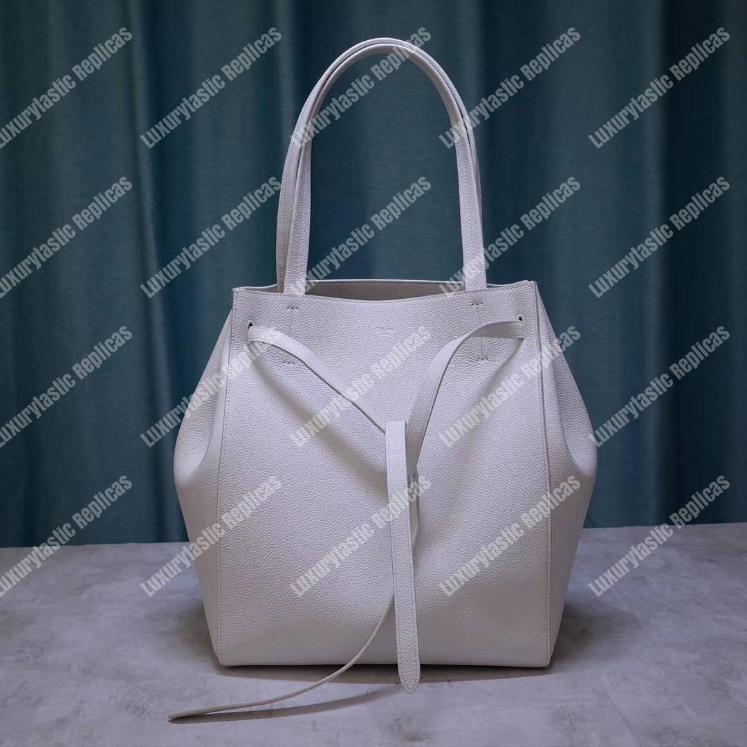 Ce**e small cabas phantom in soft grained calfskin light grey