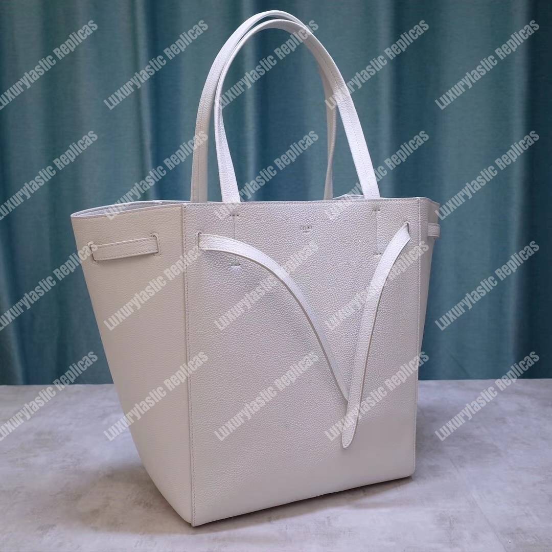 Ce**e small cabas phantom in soft grained calfskin light grey