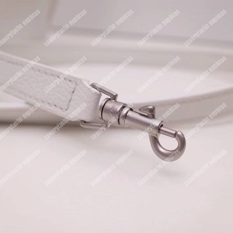Ce**e big bag nano bucket in supple grained calfskin white