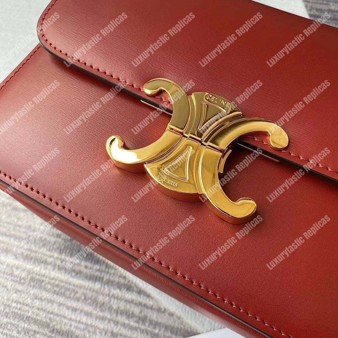 Ce**e teen triomphe bag in shiny calfskin red