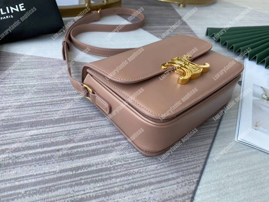 Ce**e teen triomphe bag in shiny calfskin nude