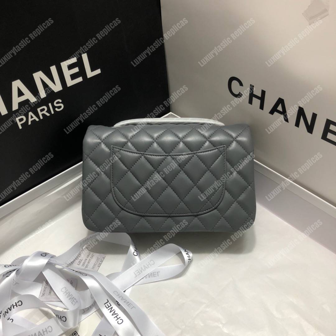 Ch*el mini flap bag dark grey