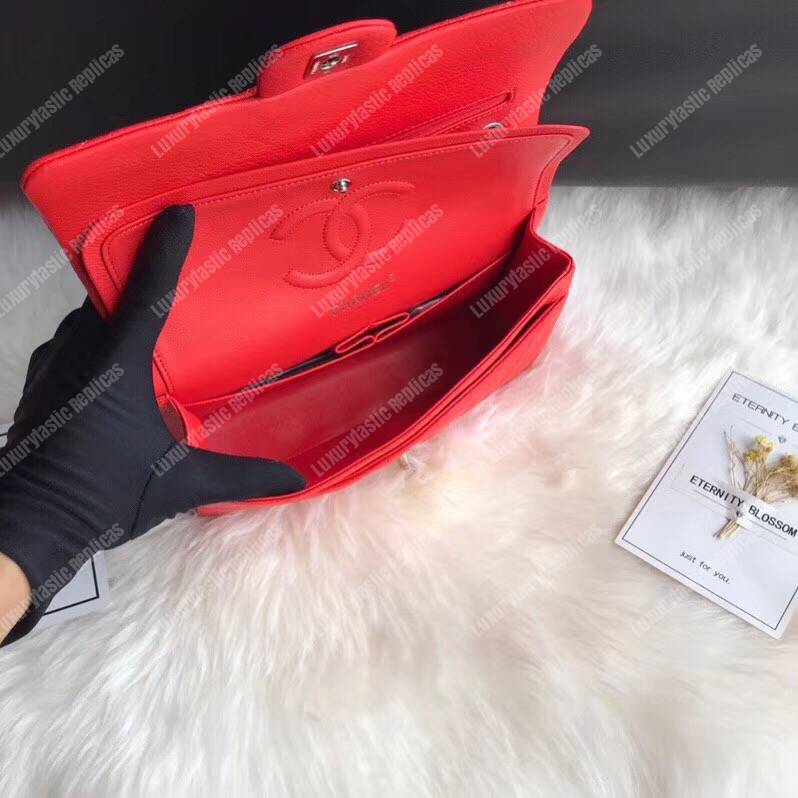 Ch*el medium classic handbag red