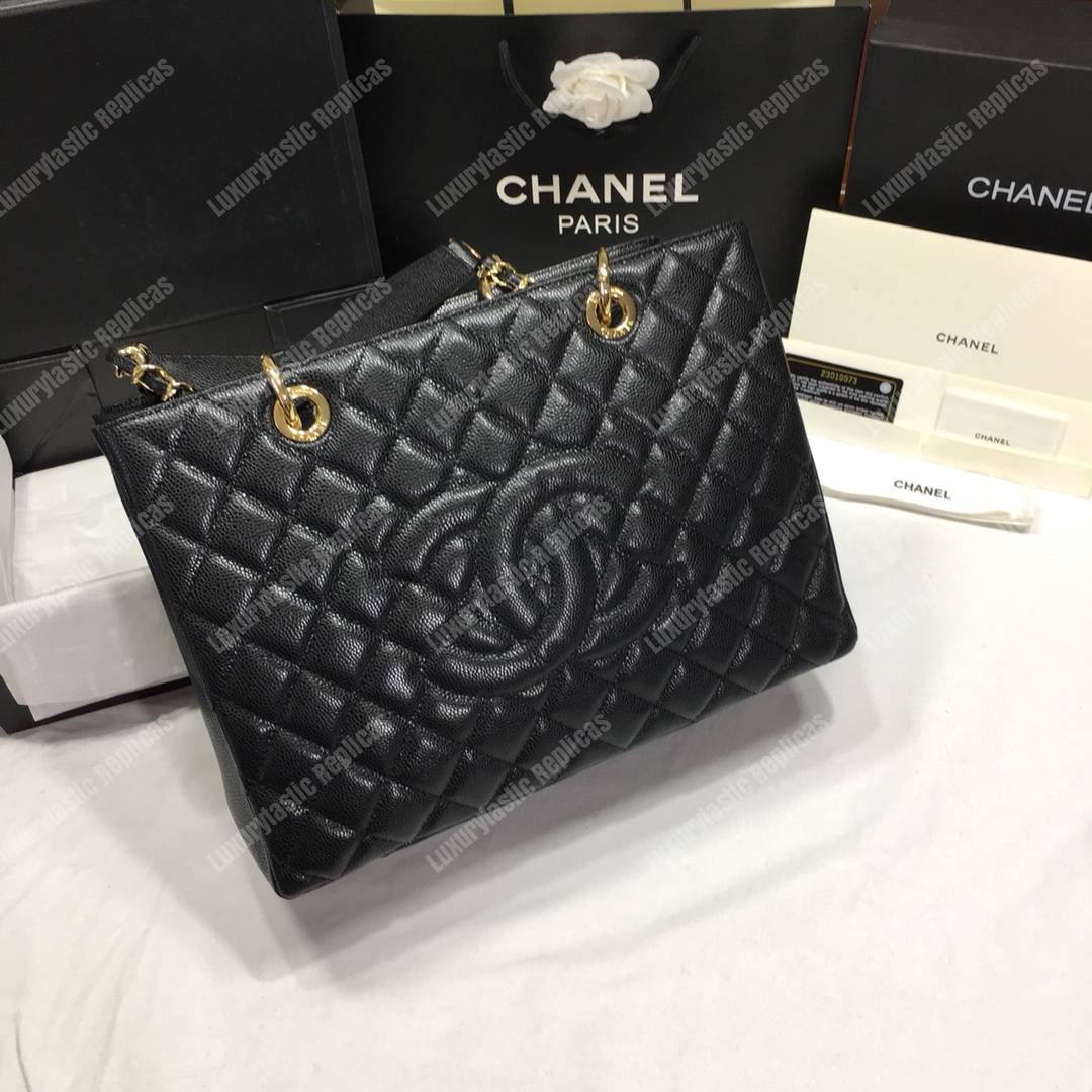 Ch*el large shopping tote black