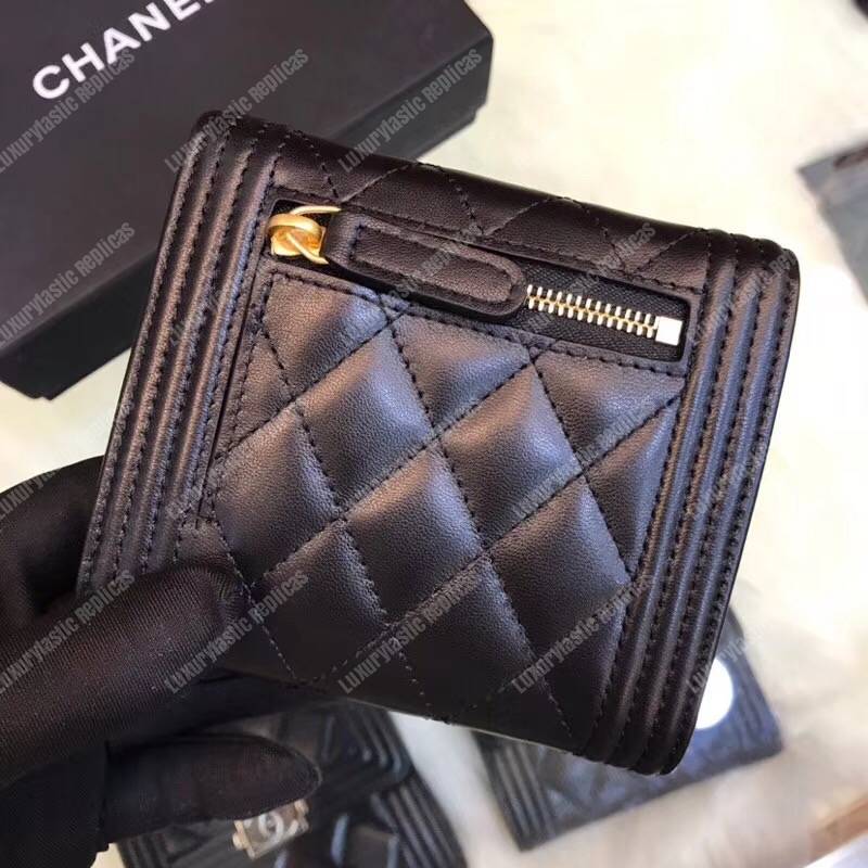 Ch*el boy small flap wallet black