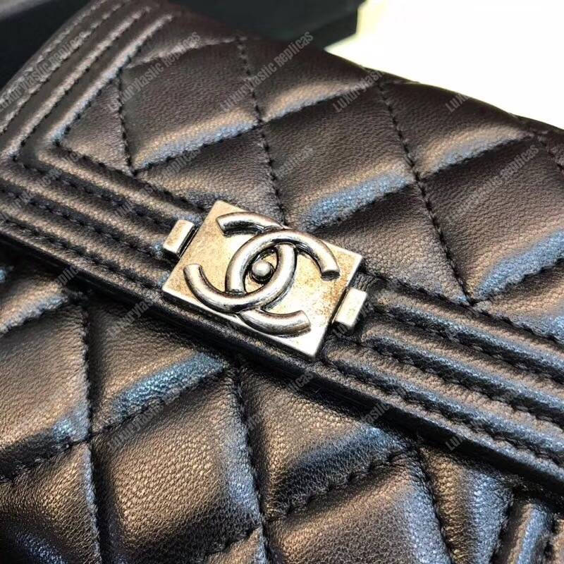 Ch*el boy small flap wallet black