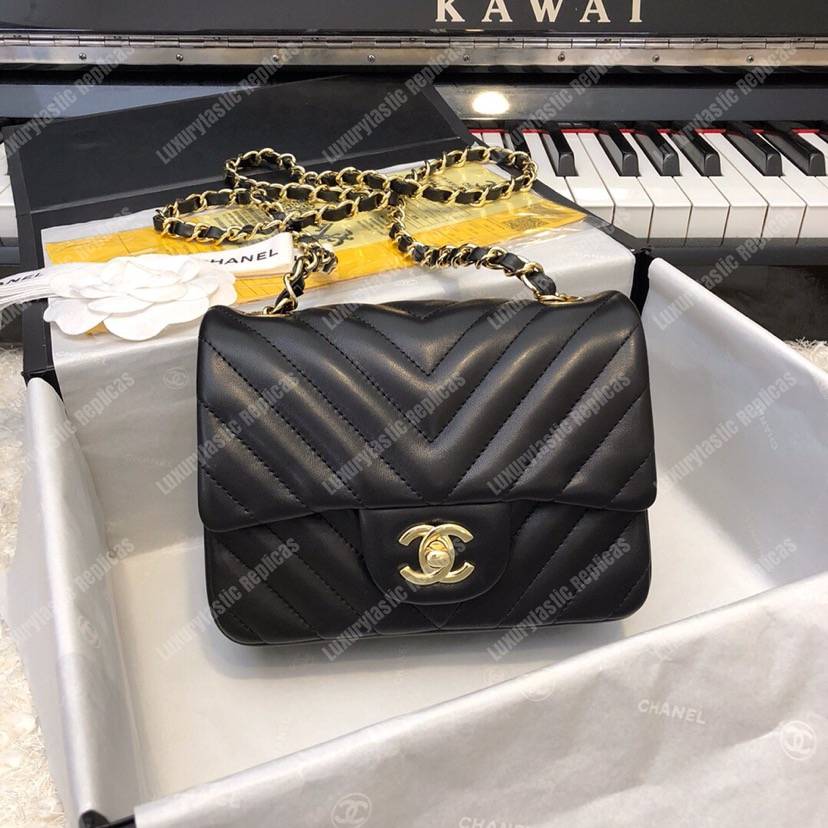 Ch*el mini flap bag black
