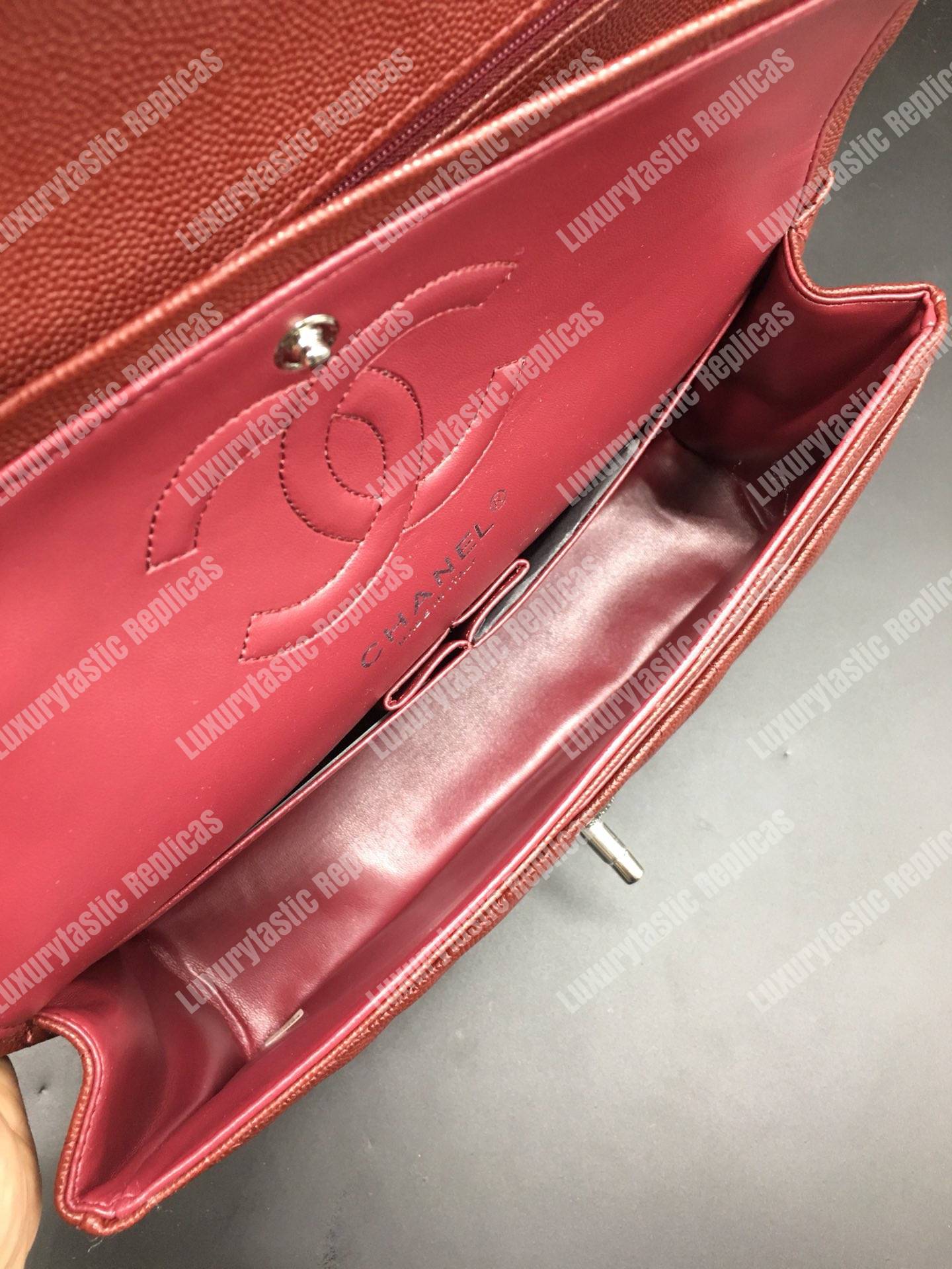 Ch*el classic medium handbag burgundy