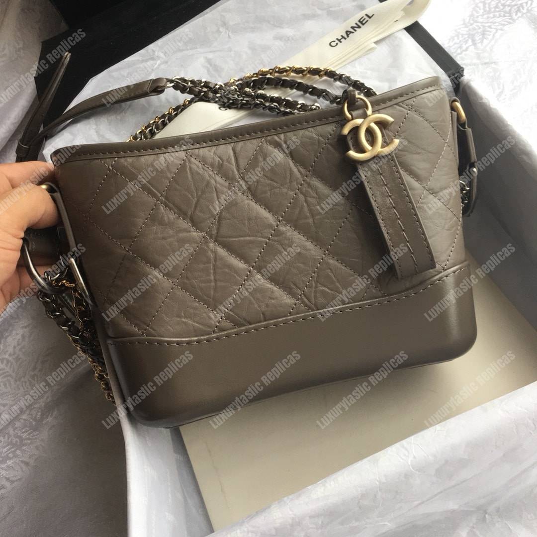 Ch*el’s gabrielle small hobo bag brown