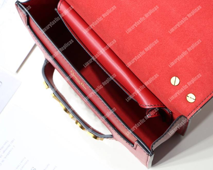 j’aD*or calfskin flap bag red