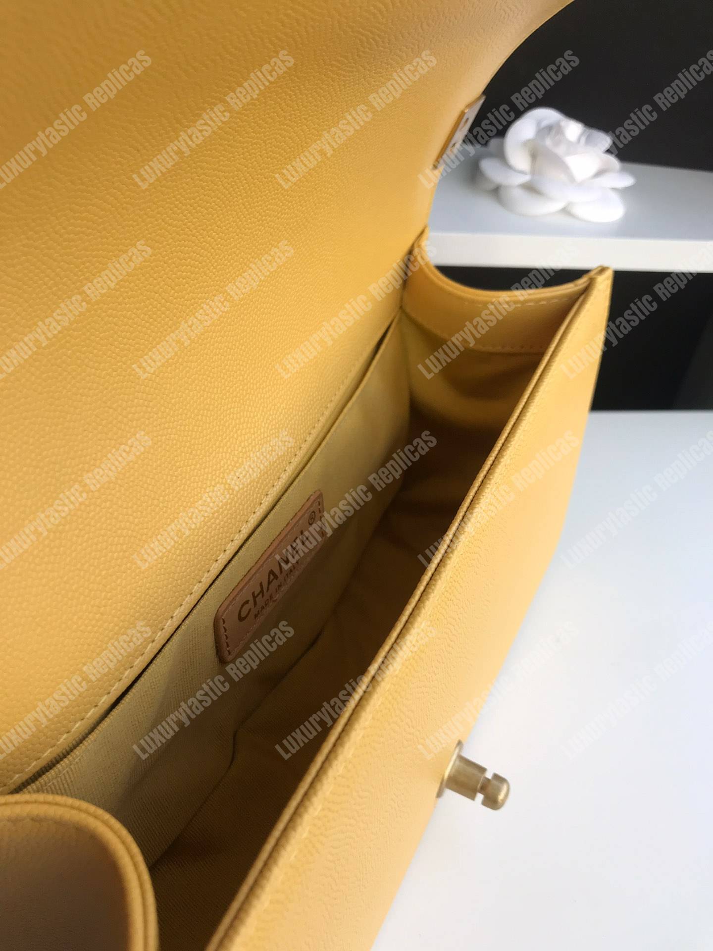 Ch*el boy medium handbag yellow