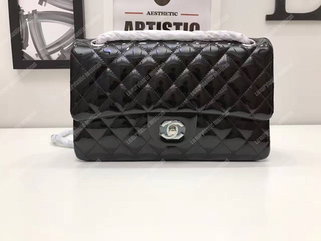 Ch*el classic medium flap bag black