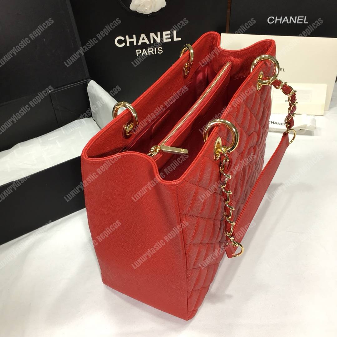Ch*el large shopping tote red