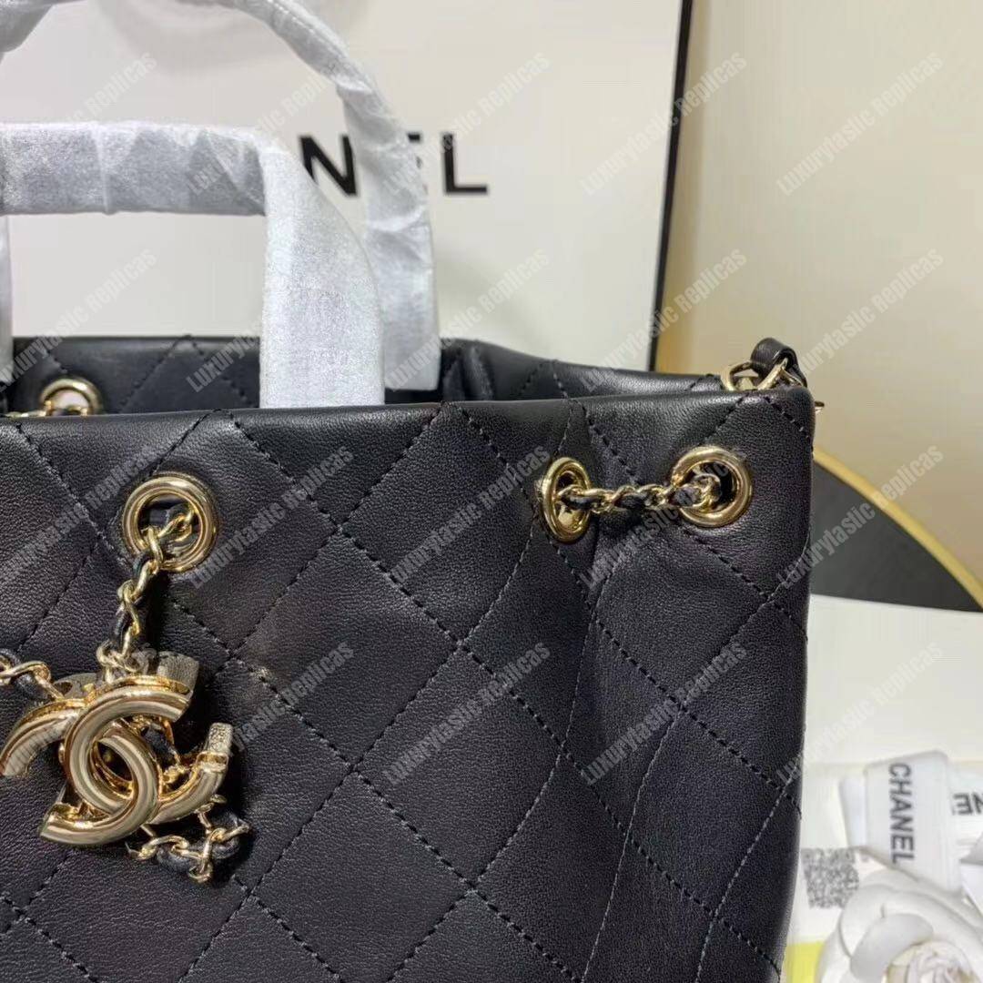 Ch*el large drawstring bag black