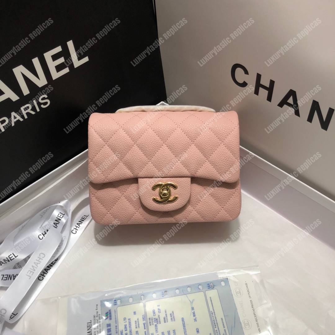 Ch*el mini flap bag pink