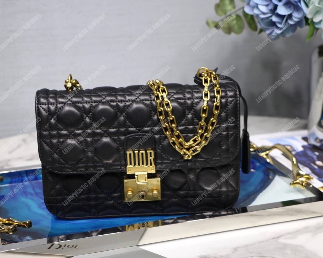 D*or lambskin D*oraddict flap bag black