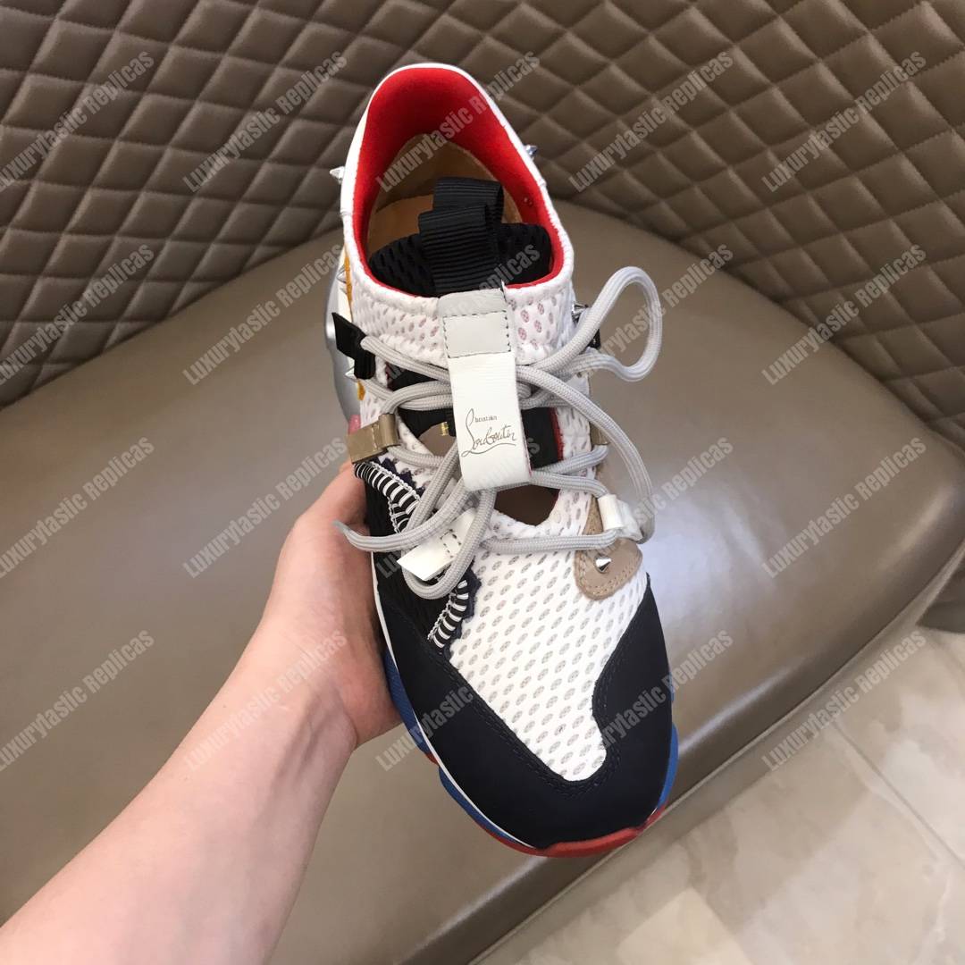 Ch**an louboutin red runner black/yellow/blue lining
