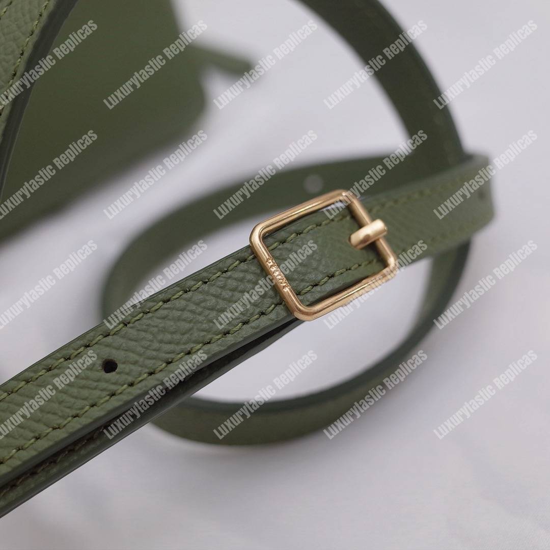 Ce**e nano belt bag in grained calfskin light khaki