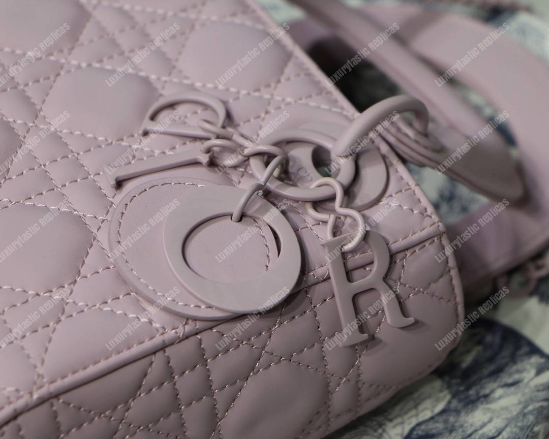mini lady D*or bag ultra-matte pink