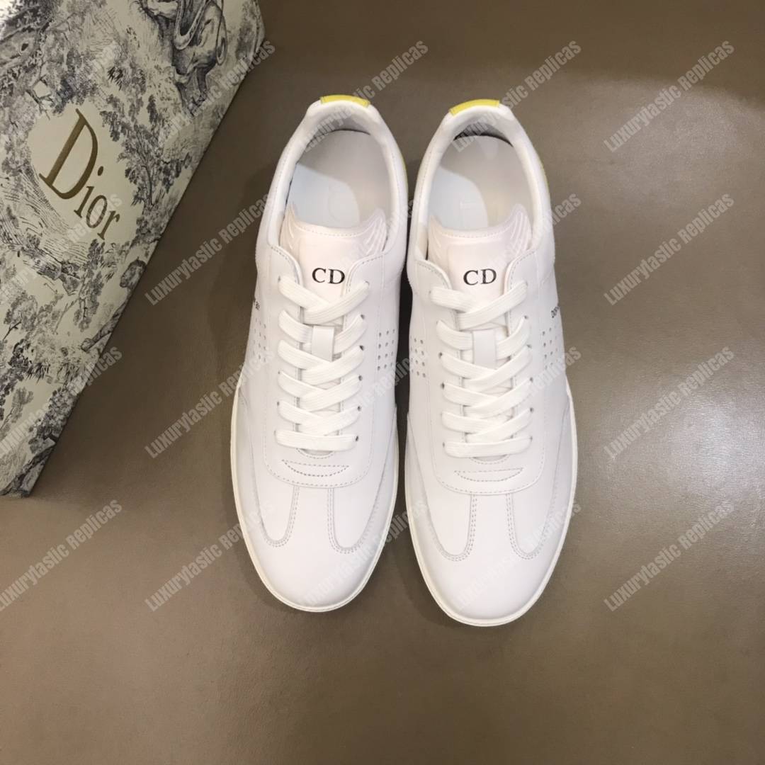 D*or “b01” sneaker white suede calfskin & white smooth calfskin