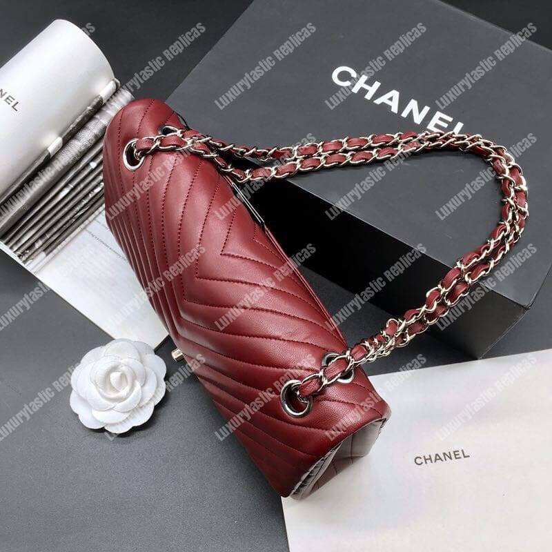 Ch*el classic medium handbag burgundy