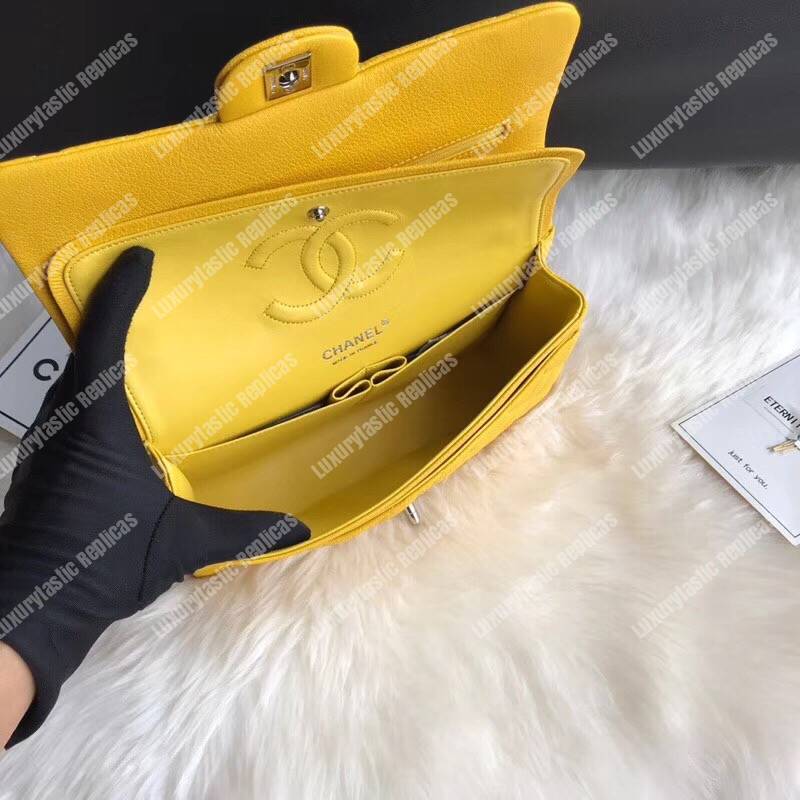 Ch*el medium classic handbag yellow