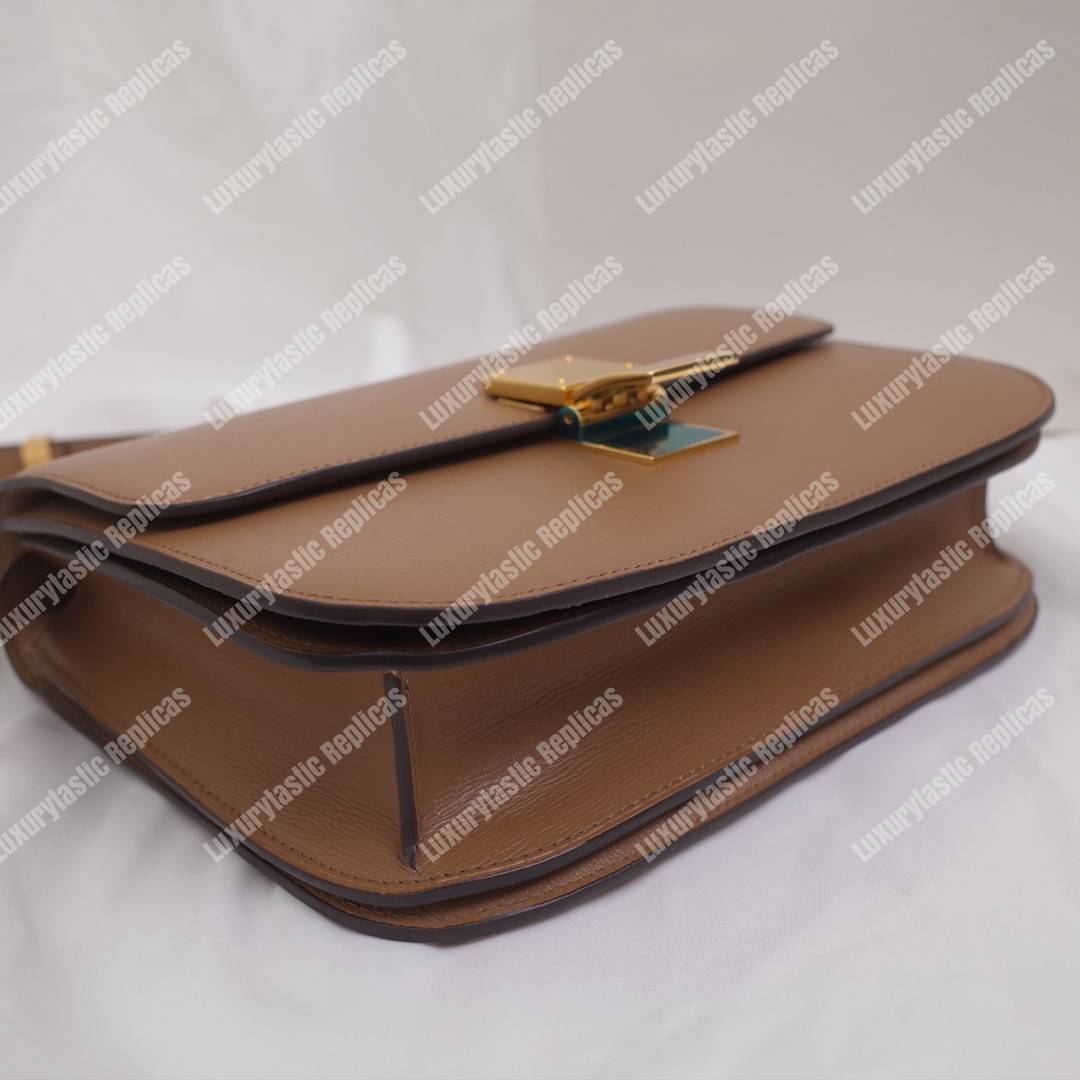 Ce**e medium classic bag in box calfskin camel