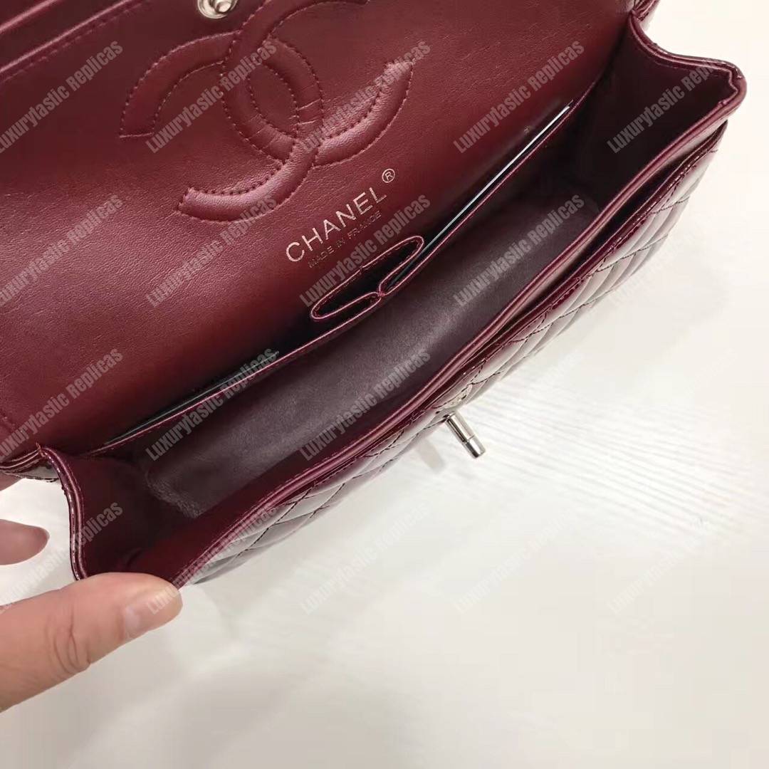 Ch*el classic medium flap bag burgundy