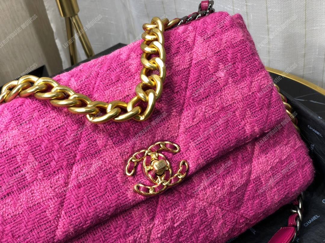 Ch*el 19 large flap bag fuchia