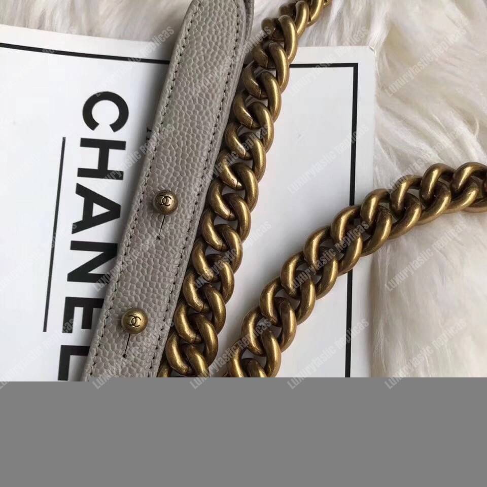 Ch*el boy medium handbag grey