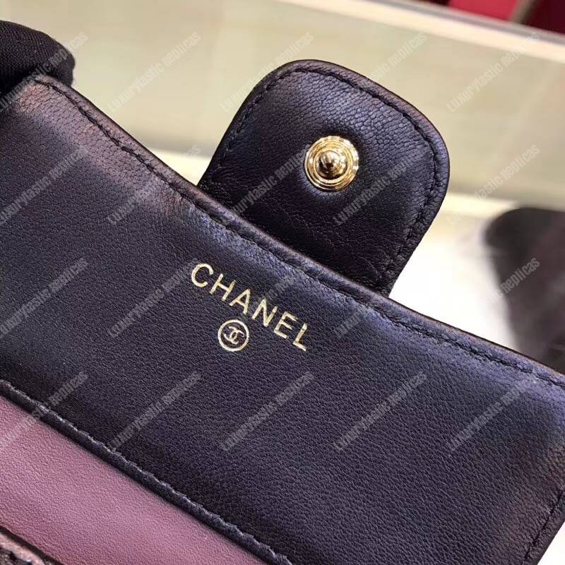 Ch*el classic small flap wallet black