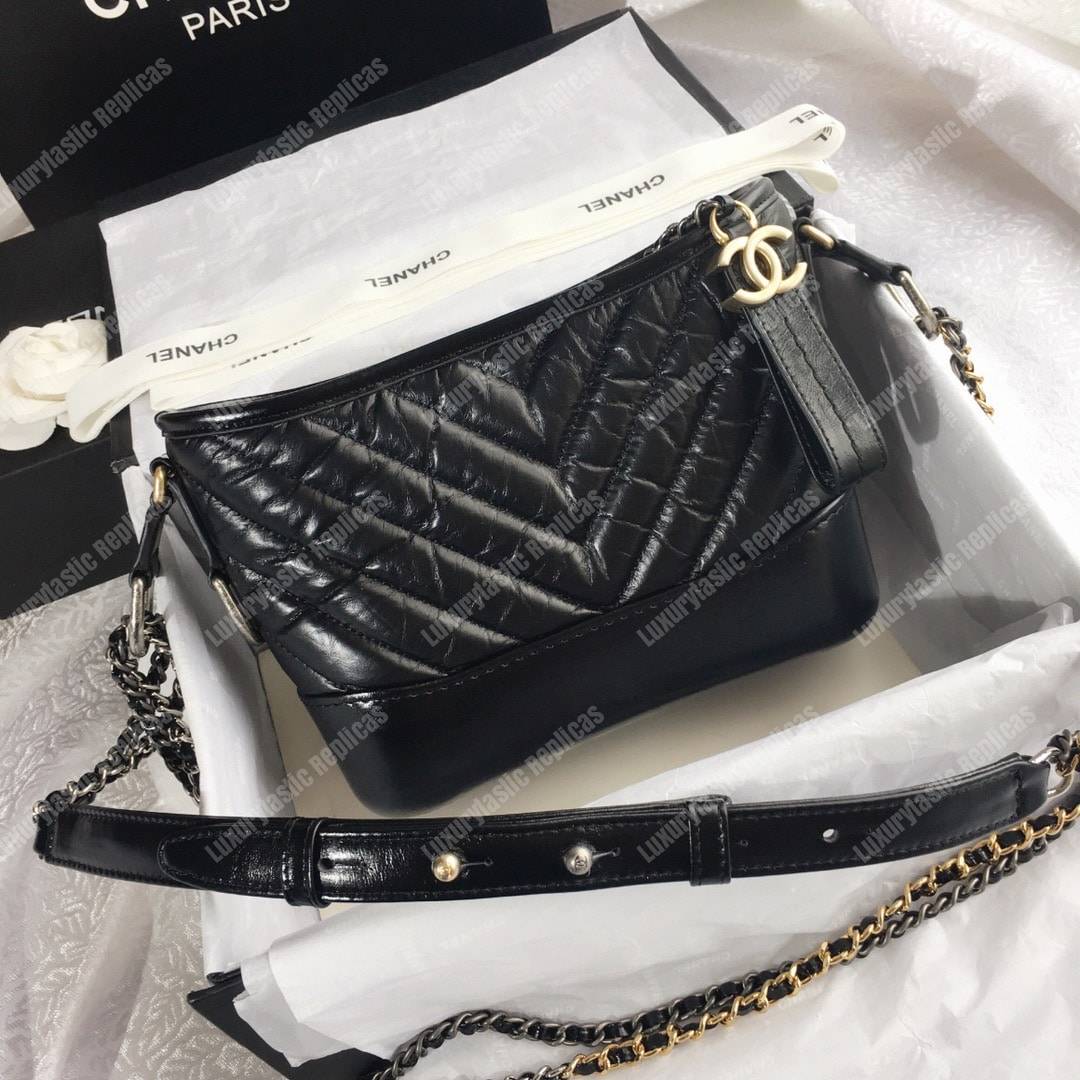 Ch*el’s gabrielle small hobo bag black