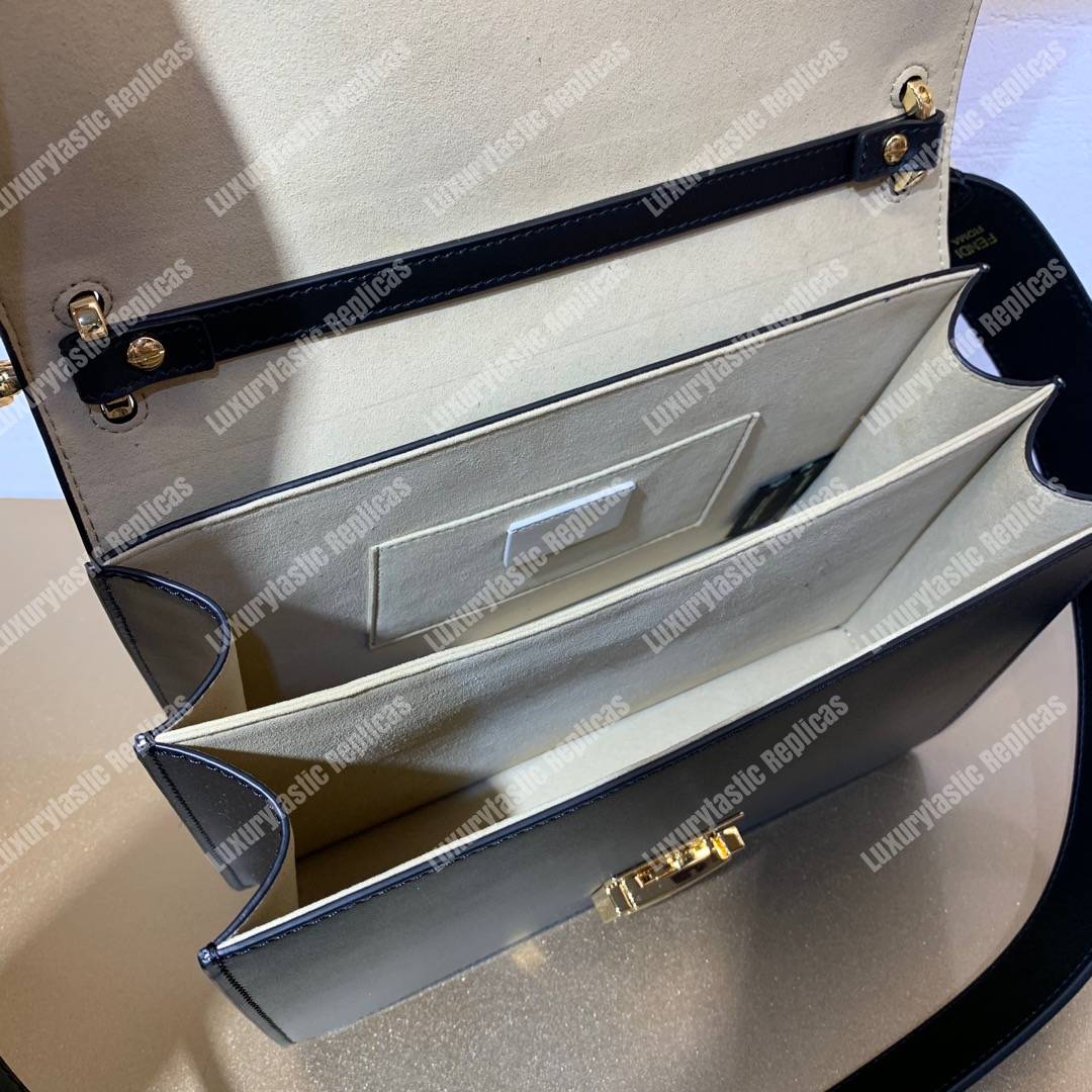 F**di kan u black leather bag