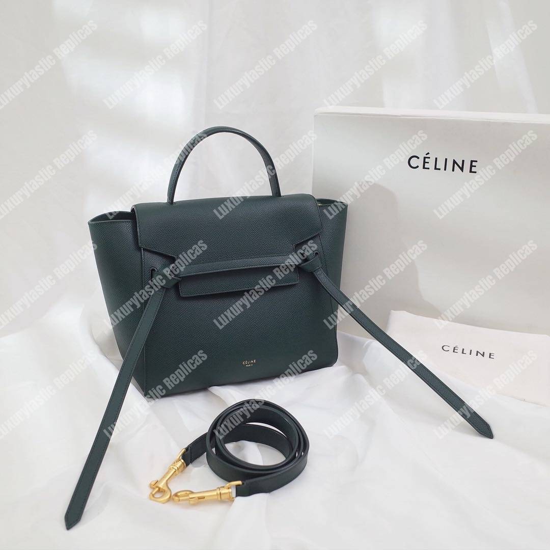Ce**e micro belt bag in grained calfskin amazone