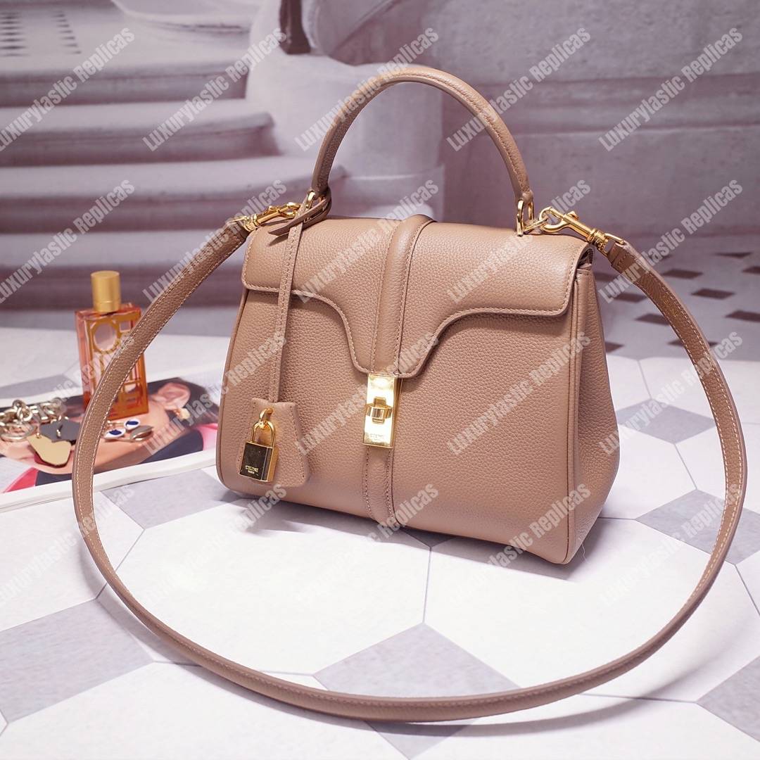 Ce**e small 16 bag in grained calfskin beige