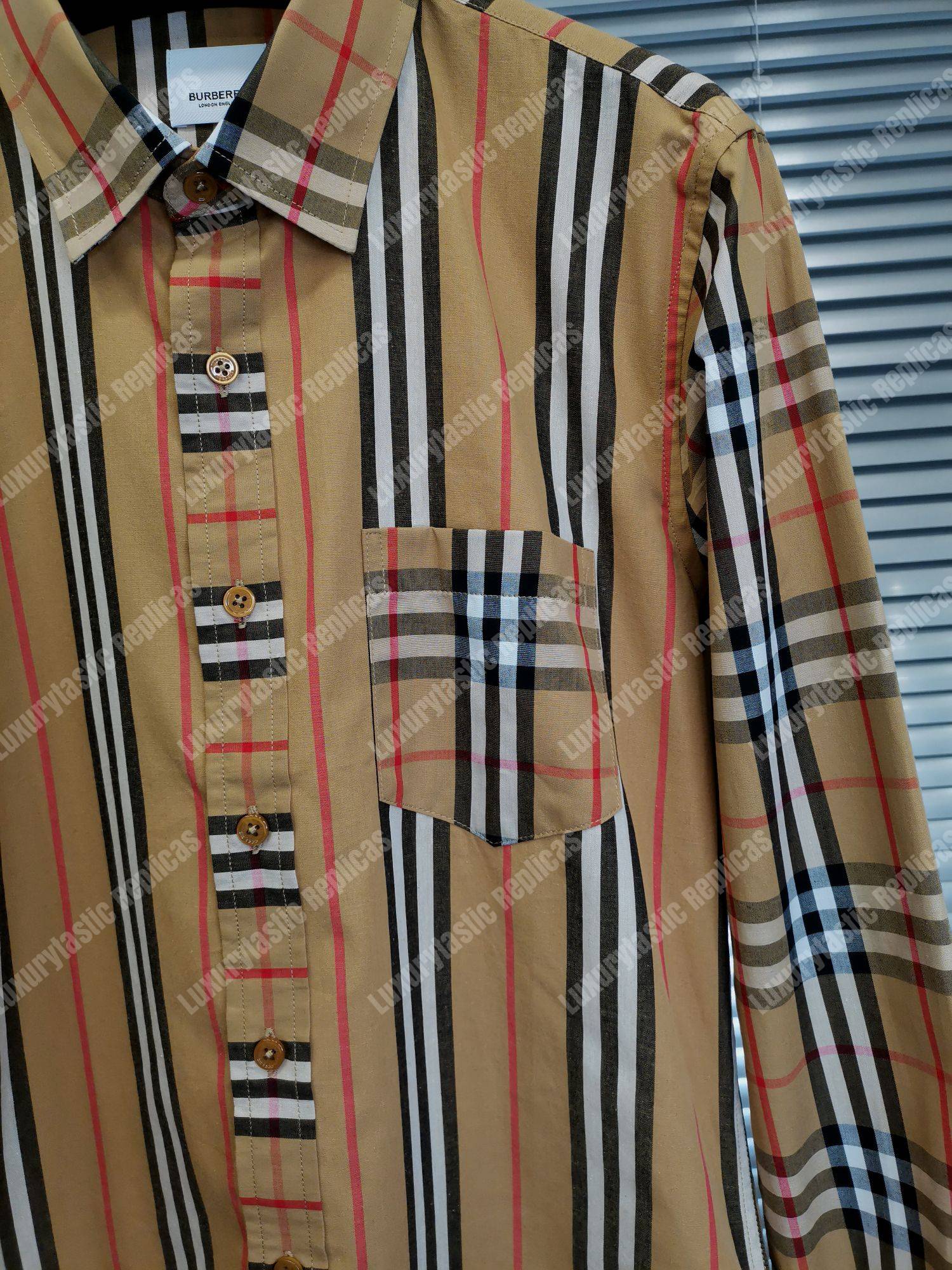 B**rry classic fit patchwork cotton poplin shirt