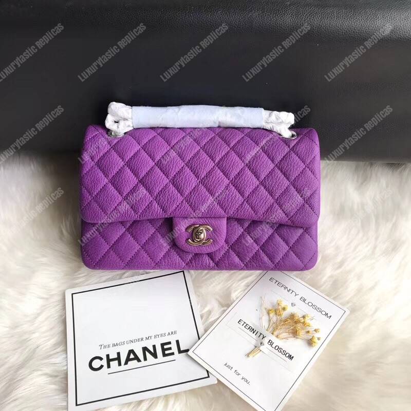 Ch*el medium classic handbag purple
