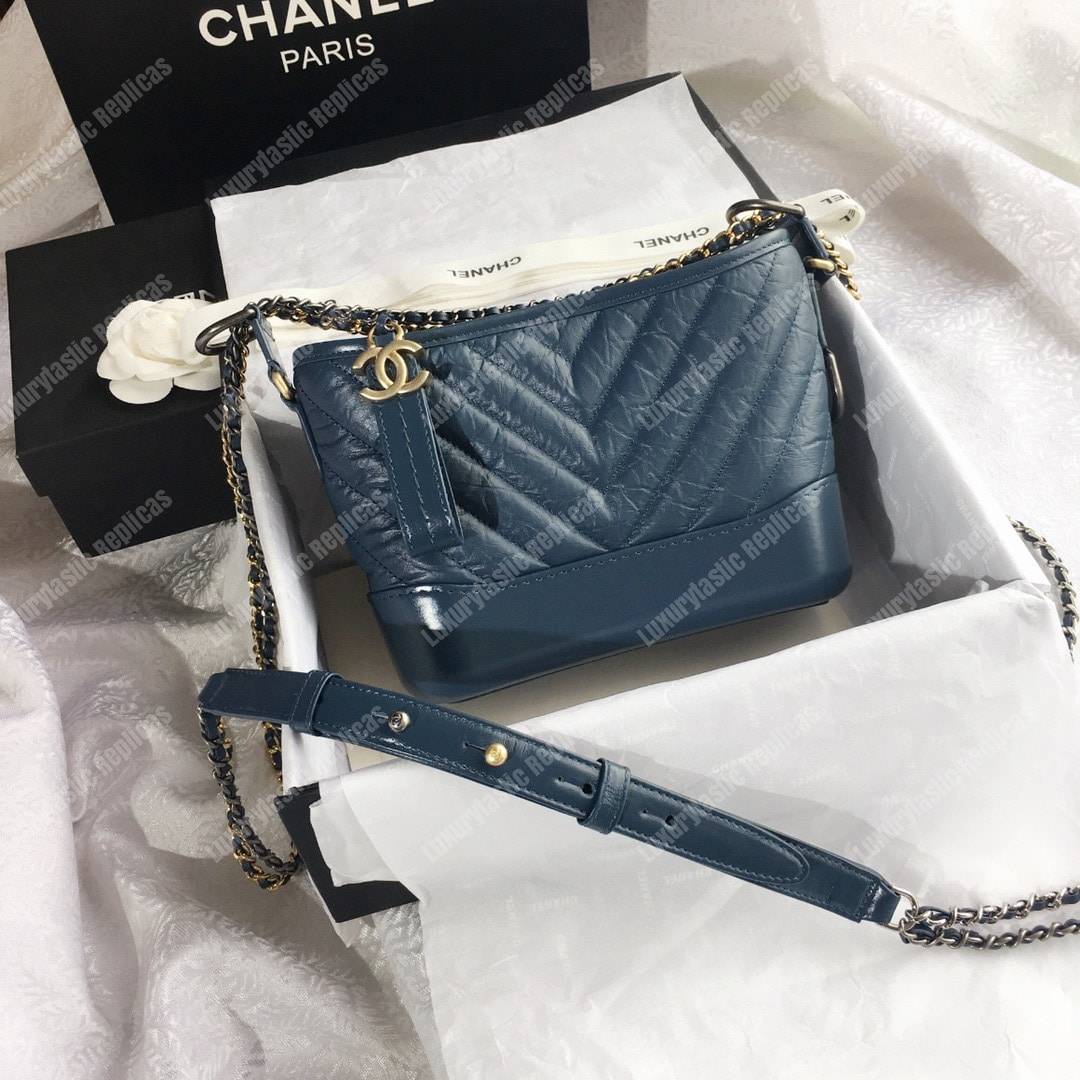 Ch*el’s gabrielle small hobo bag blue