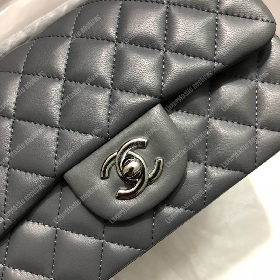 Ch*el mini flap bag dark grey